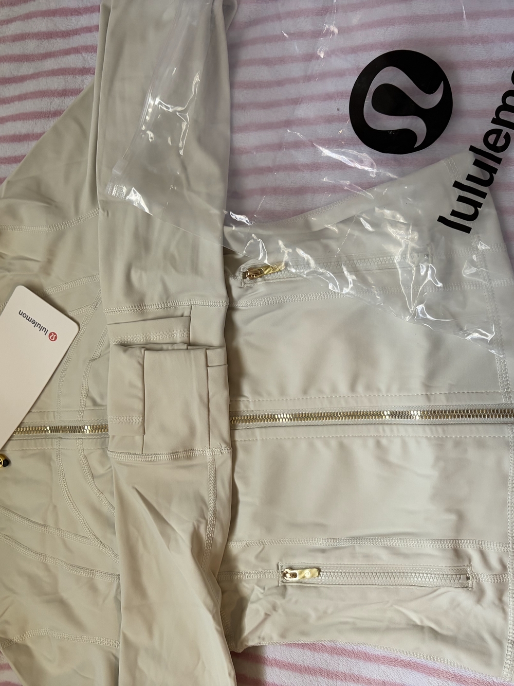 lululemon athletica Cream Zip-Up Jacket with Subtle Hardware